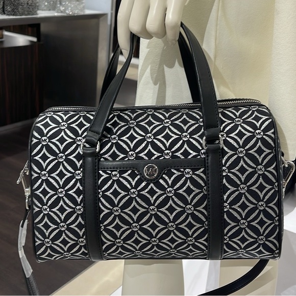 Michael Kors Handbags - MICHAEL KORS JST TRAVEL MEDIUM DUFFLE SATCHEL SHOULDER CROSSBODY BAG MK BLACK